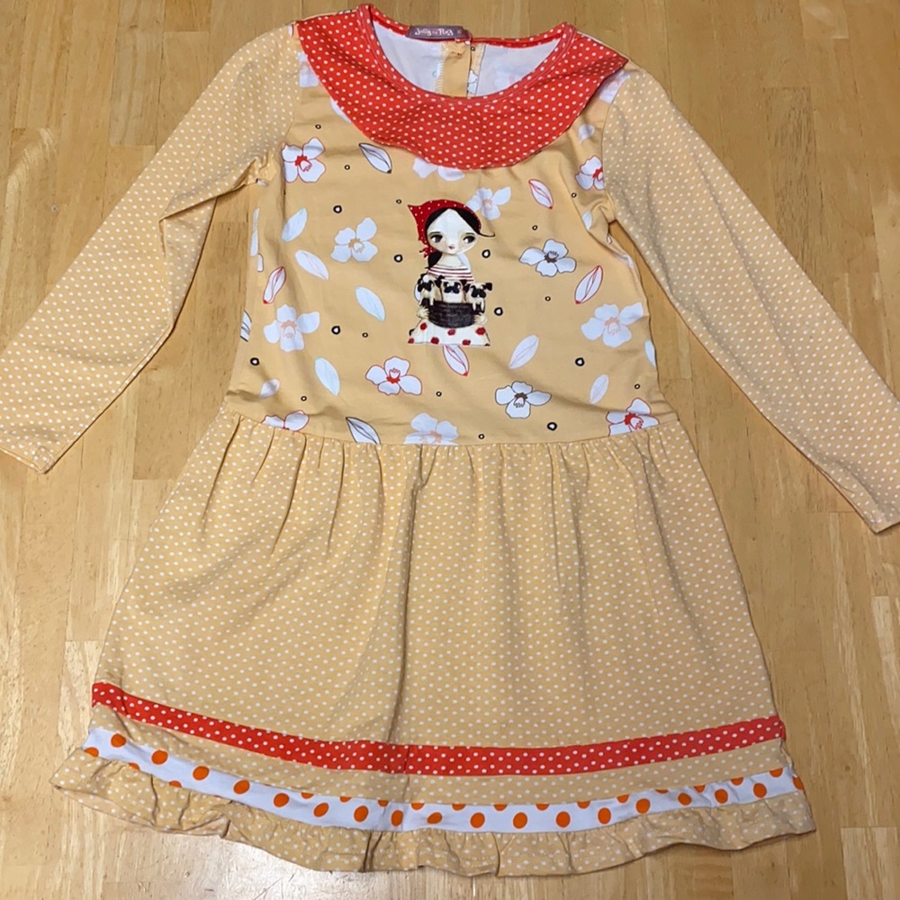 Jelly the Pug Orange Dress